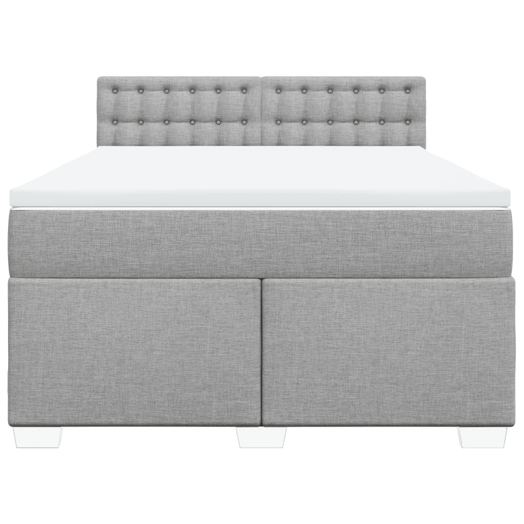 Boxspring met matras stof lichtgrijs 160x200 cm is nu te koop bij PeponiXL, paradijselijk wonen!