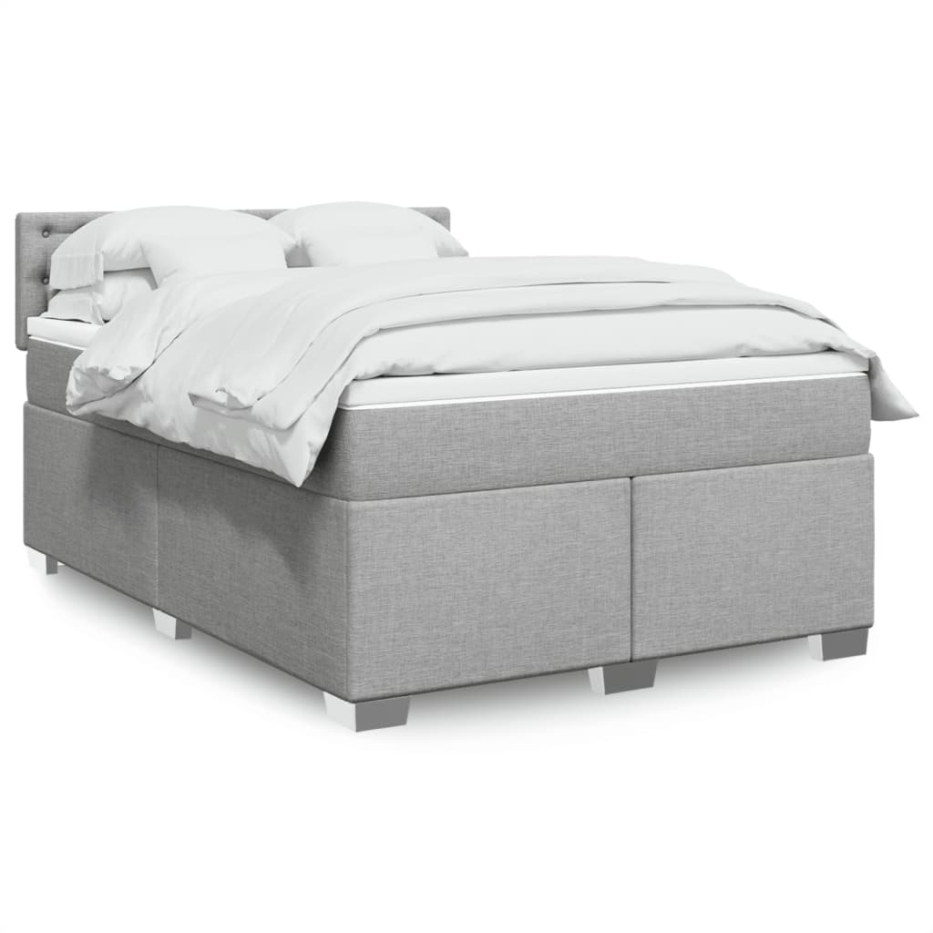 Boxspring met matras stof lichtgrijs 160x200 cm is nu te koop bij PeponiXL, paradijselijk wonen!