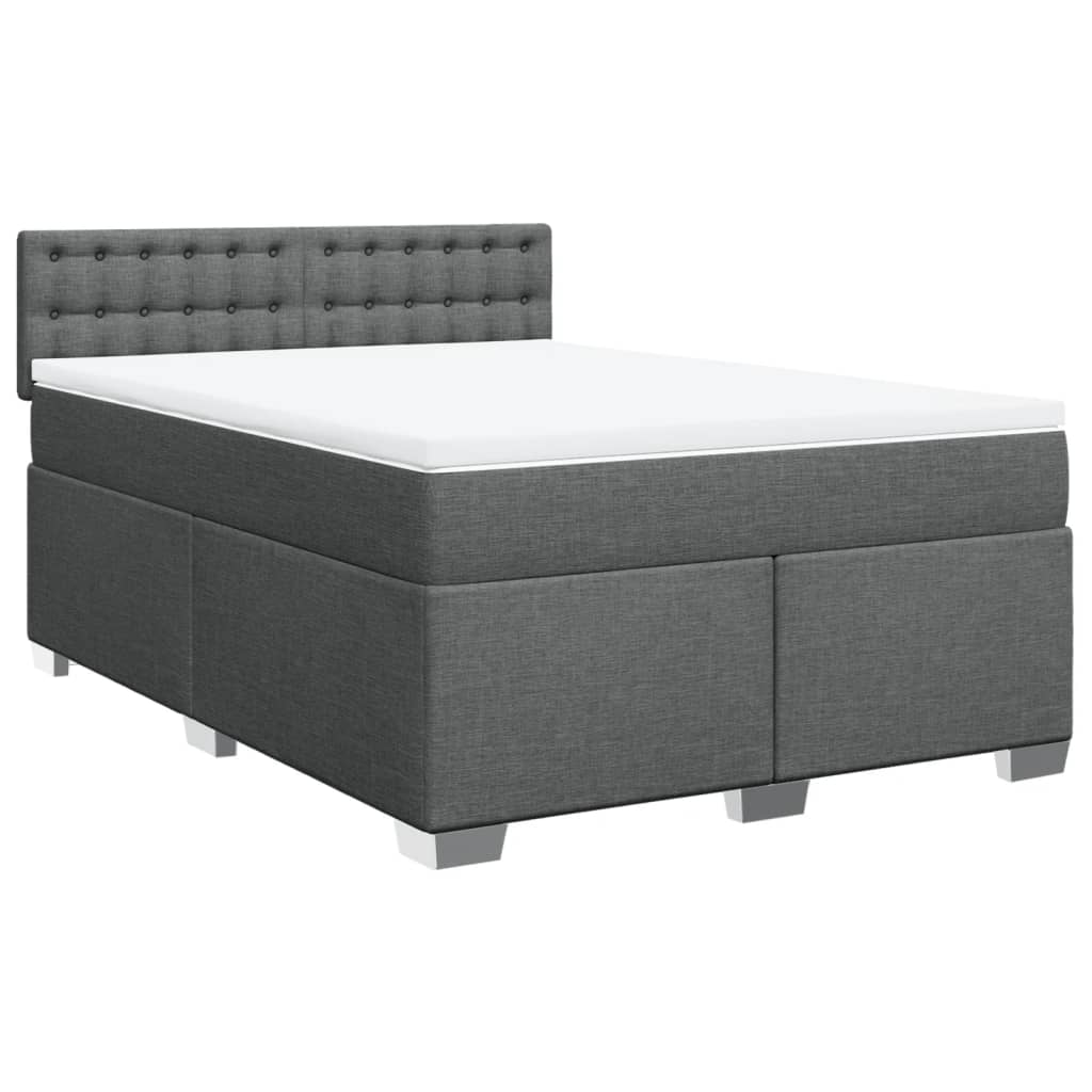 Boxspring met matras stof donkergrijs 160x200 cm is nu te koop bij PeponiXL, paradijselijk wonen!