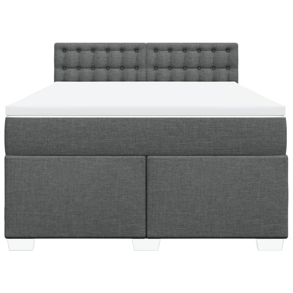 Boxspring met matras stof donkergrijs 160x200 cm is nu te koop bij PeponiXL, paradijselijk wonen!
