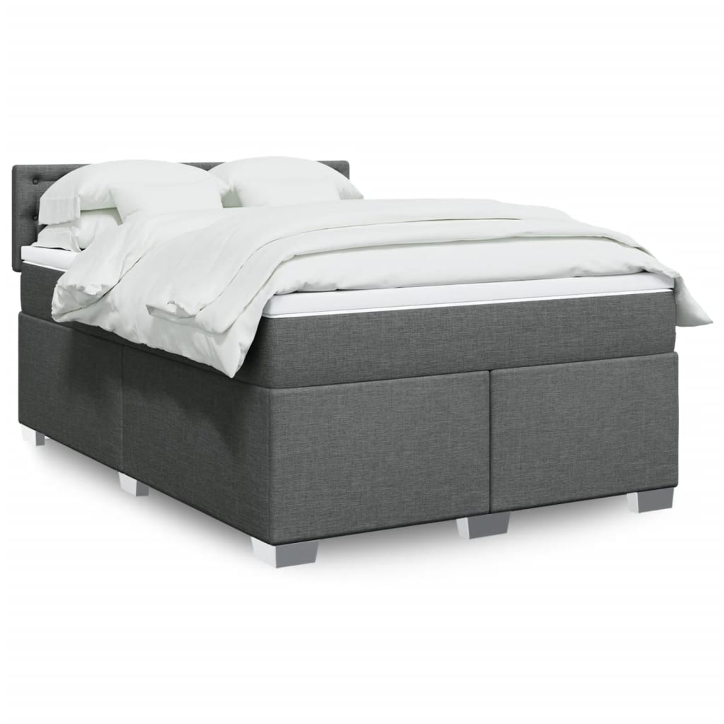 Boxspring met matras stof donkergrijs 160x200 cm is nu te koop bij PeponiXL, paradijselijk wonen!