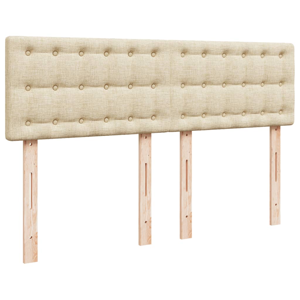 Boxspring met matras stof crèmekleurig 160x200 cm is nu te koop bij PeponiXL, paradijselijk wonen!