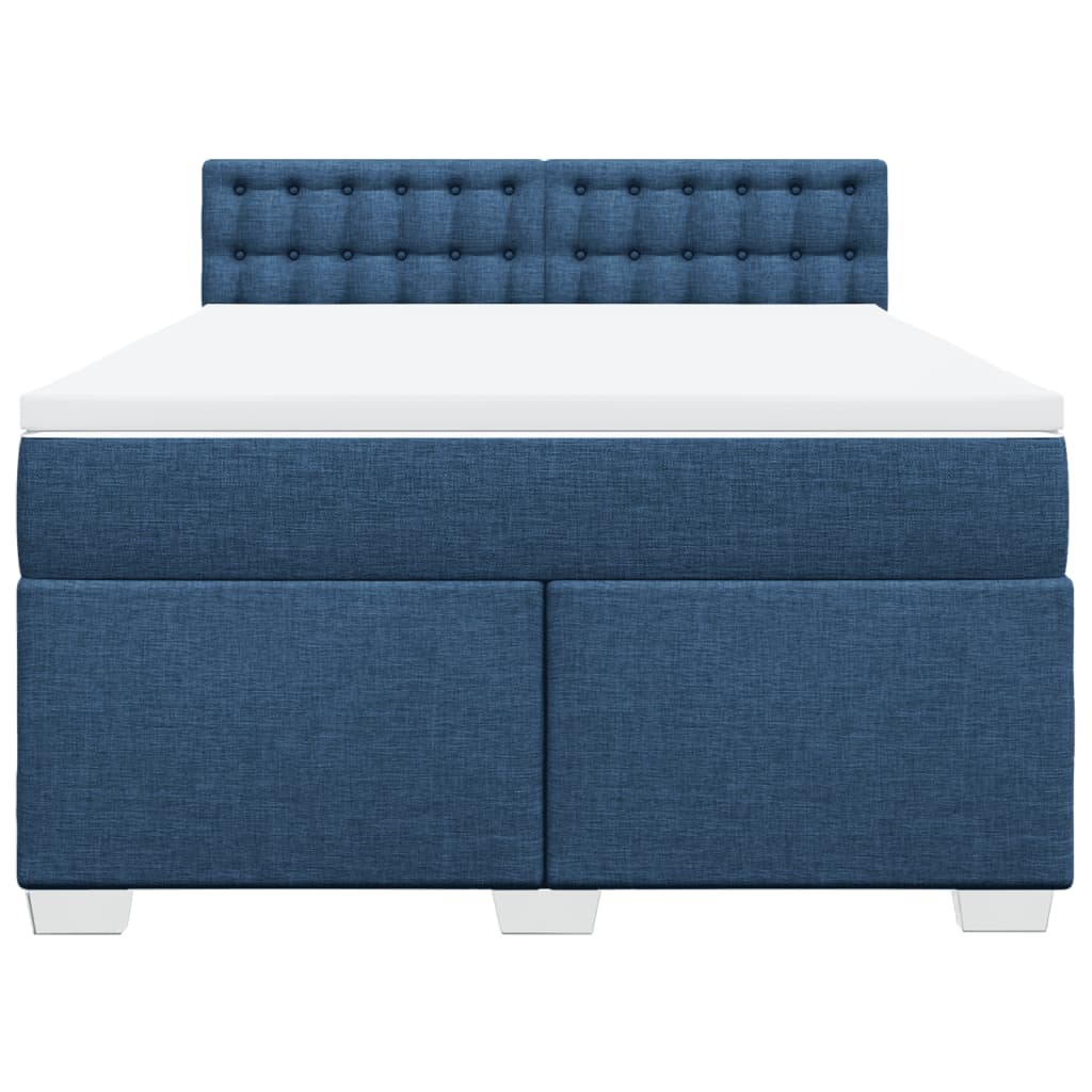 Boxspring met matras stof blauw 160x200 cm is nu te koop bij PeponiXL, paradijselijk wonen!
