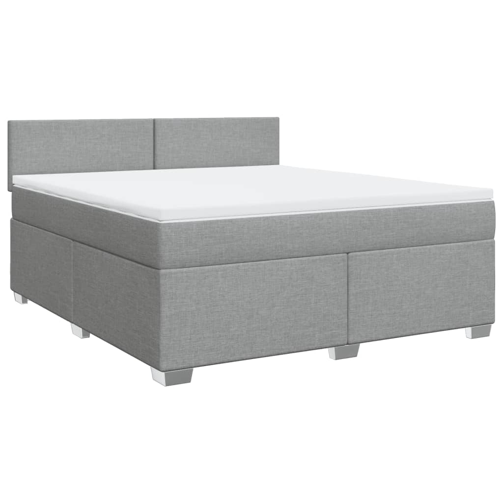 Boxspring met matras stof lichtgrijs 180x200 cm is nu te koop bij PeponiXL, paradijselijk wonen!