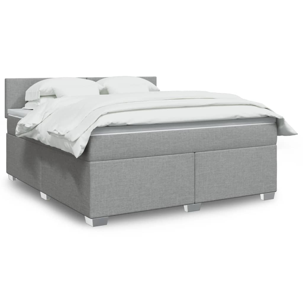 Boxspring met matras stof lichtgrijs 180x200 cm is nu te koop bij PeponiXL, paradijselijk wonen!