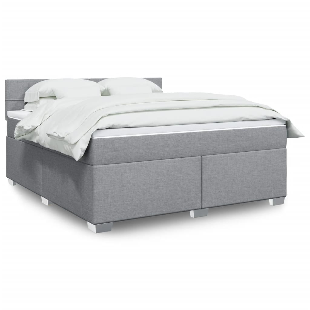 Boxspring met matras stof lichtgrijs 180x200 cm is nu te koop bij PeponiXL, paradijselijk wonen!