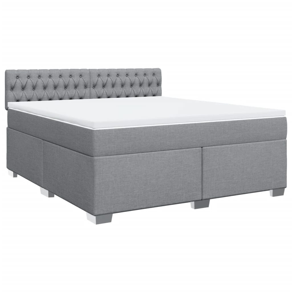 Boxspring met matras stof lichtgrijs 180x200 cm is nu te koop bij PeponiXL, paradijselijk wonen!