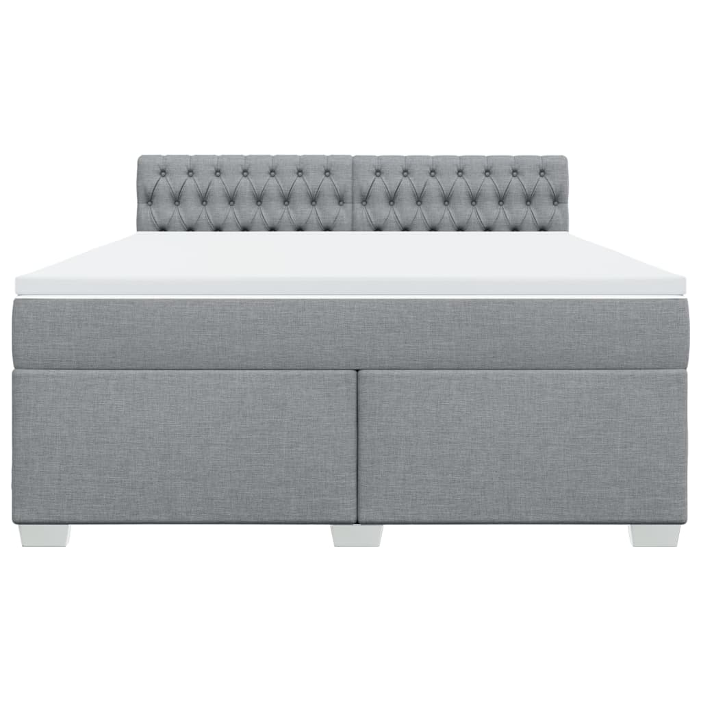 Boxspring met matras stof lichtgrijs 180x200 cm is nu te koop bij PeponiXL, paradijselijk wonen!