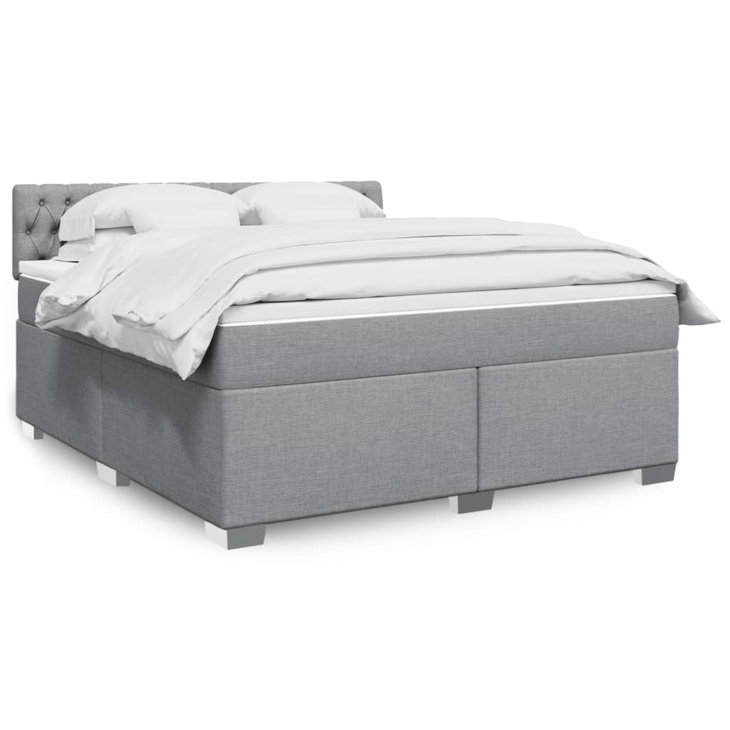 Boxspring met matras stof lichtgrijs 180x200 cm is nu te koop bij PeponiXL, paradijselijk wonen!