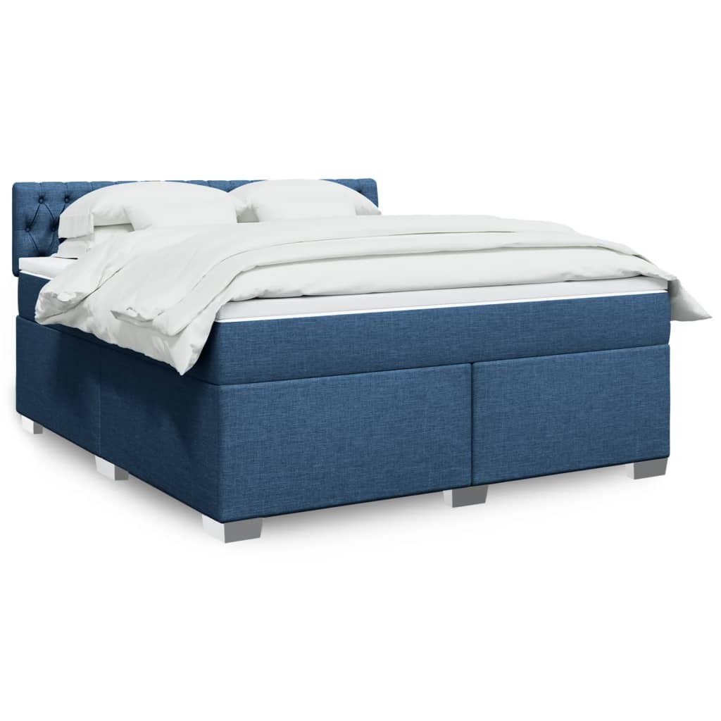 Boxspring met matras stof blauw 180x200 cm is nu te koop bij PeponiXL, paradijselijk wonen!