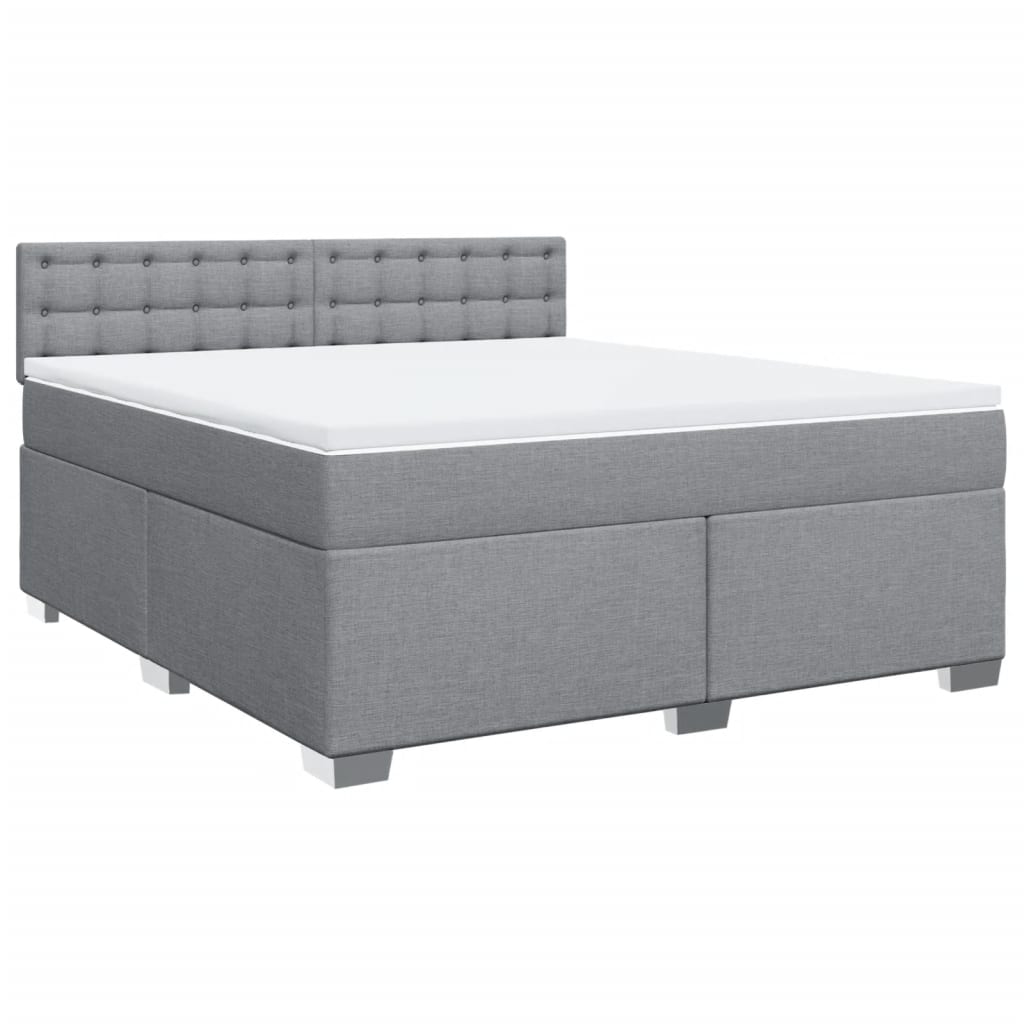 Boxspring met matras stof lichtgrijs 180x200 cm is nu te koop bij PeponiXL, paradijselijk wonen!