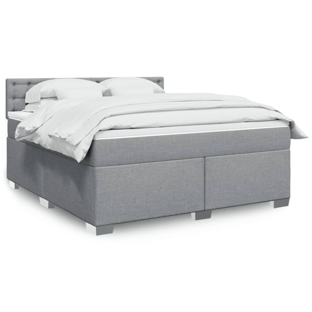 Boxspring met matras stof lichtgrijs 180x200 cm is nu te koop bij PeponiXL, paradijselijk wonen!