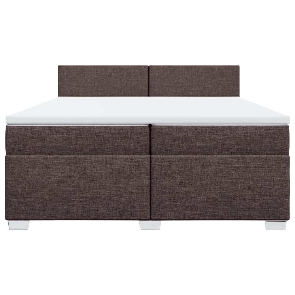 Boxspring met matras stof donkerbruin 200x200 cm is nu te koop bij PeponiXL, paradijselijk wonen!