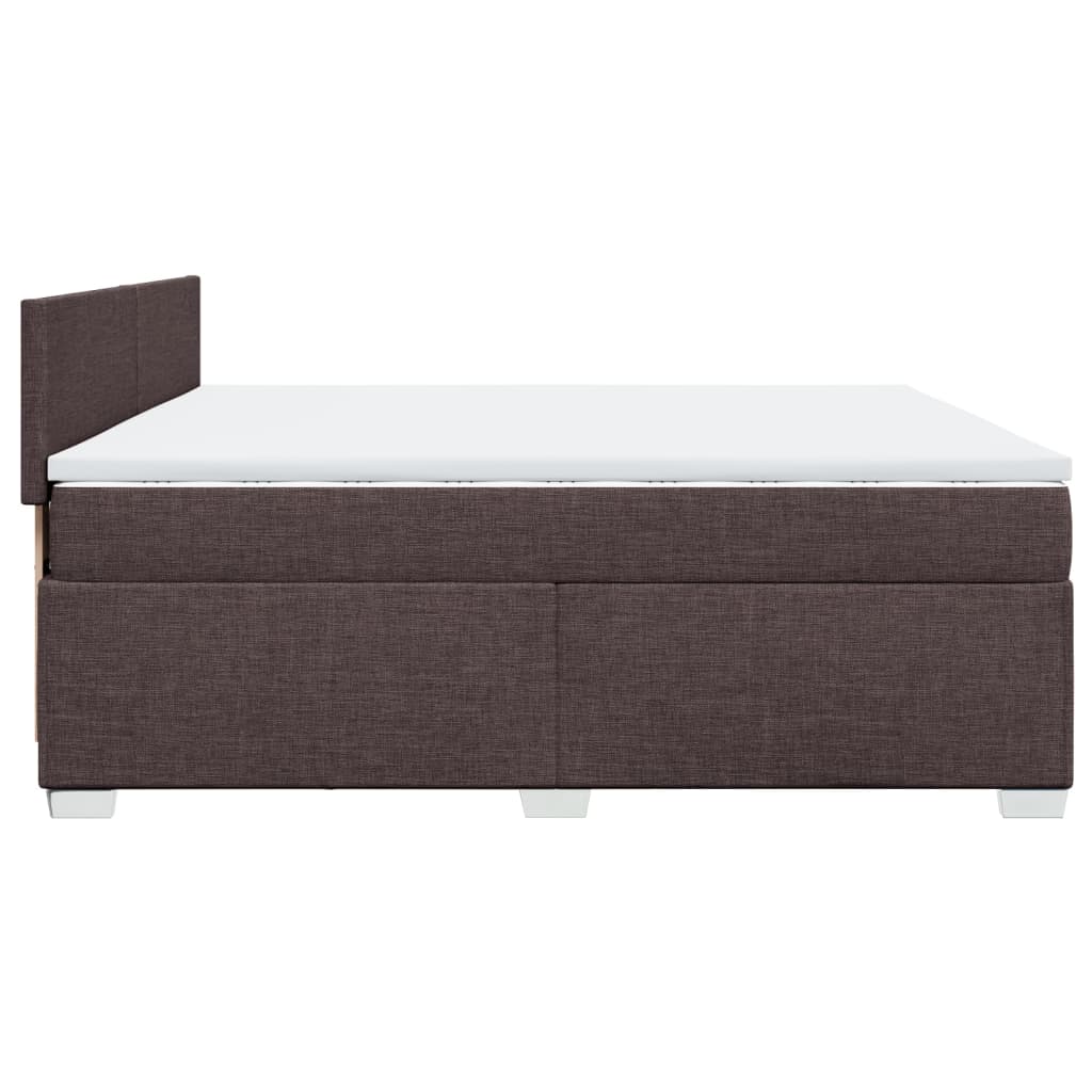 Boxspring met matras stof donkerbruin 200x200 cm is nu te koop bij PeponiXL, paradijselijk wonen!