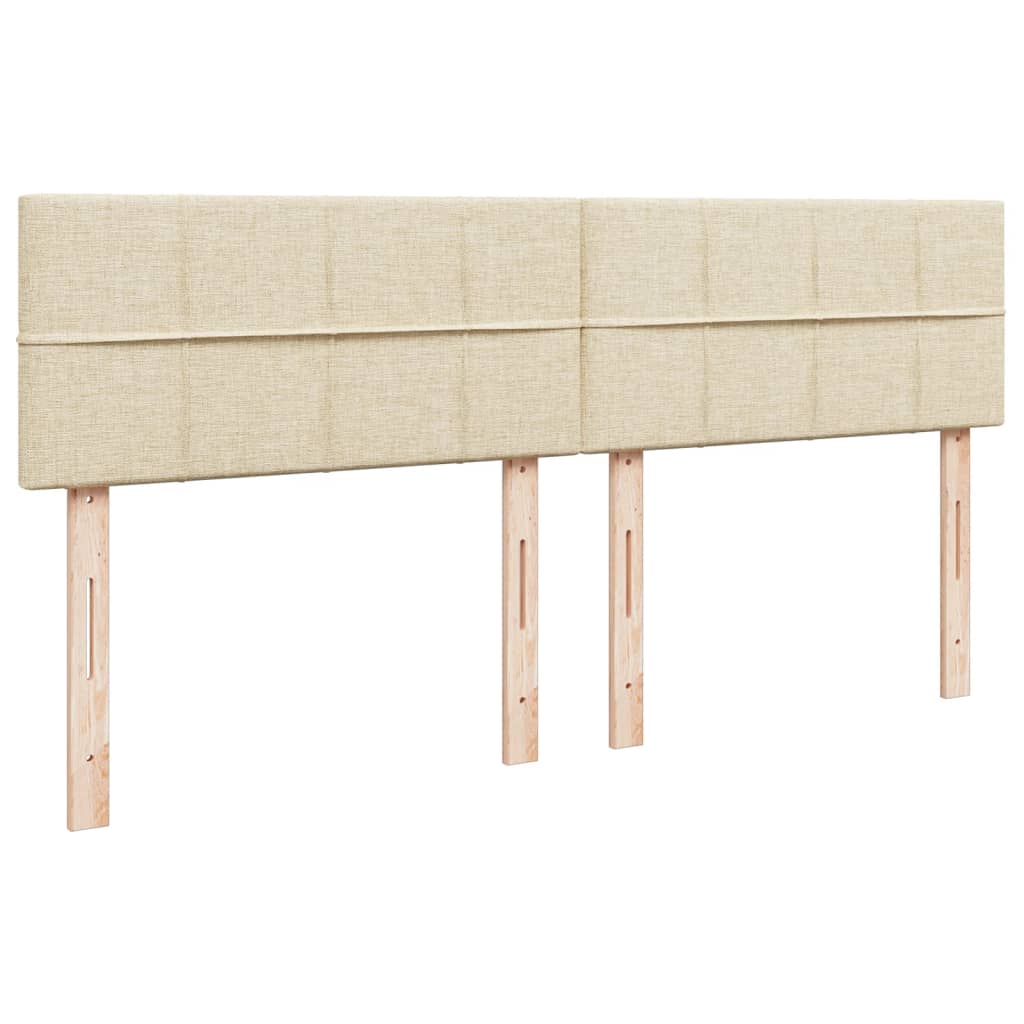 Boxspring met matras stof crèmekleurig 200x200 cm is nu te koop bij PeponiXL, paradijselijk wonen!