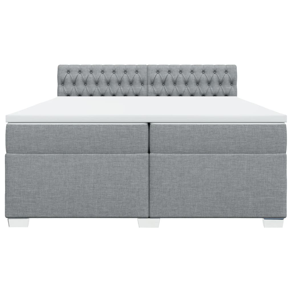 Boxspring met matras stof lichtgrijs 200x200 cm is nu te koop bij PeponiXL, paradijselijk wonen!