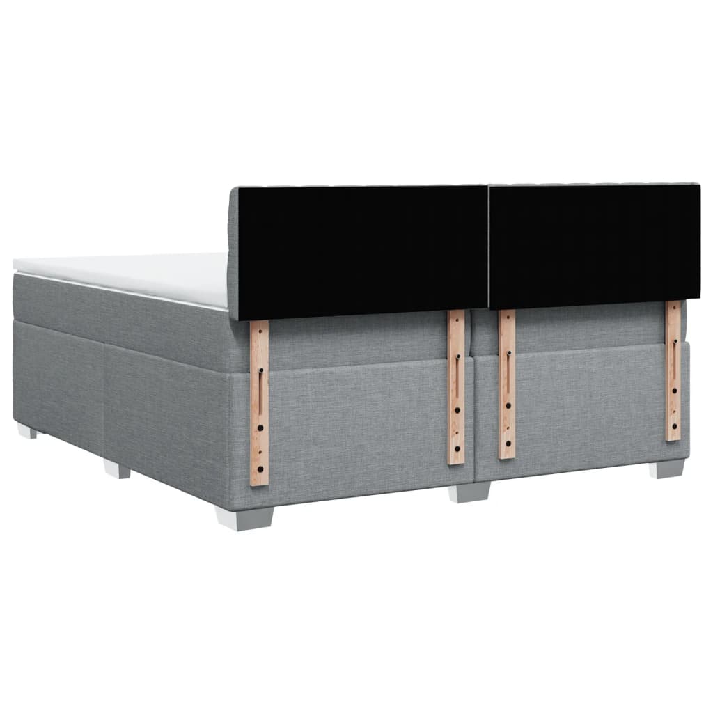 Boxspring met matras stof lichtgrijs 200x200 cm is nu te koop bij PeponiXL, paradijselijk wonen!