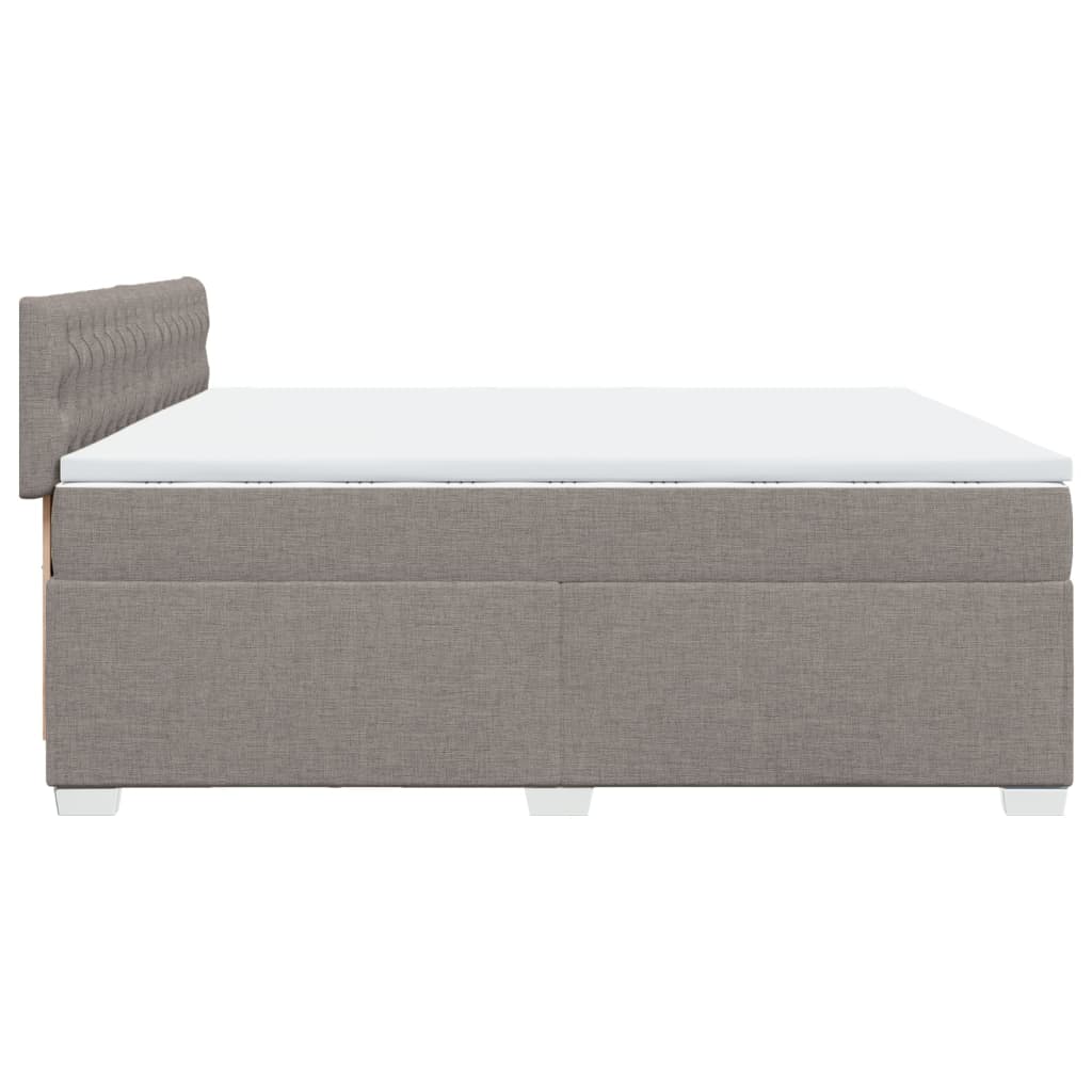 Boxspring met matras stof taupe 200x200 cm is nu te koop bij PeponiXL, paradijselijk wonen!