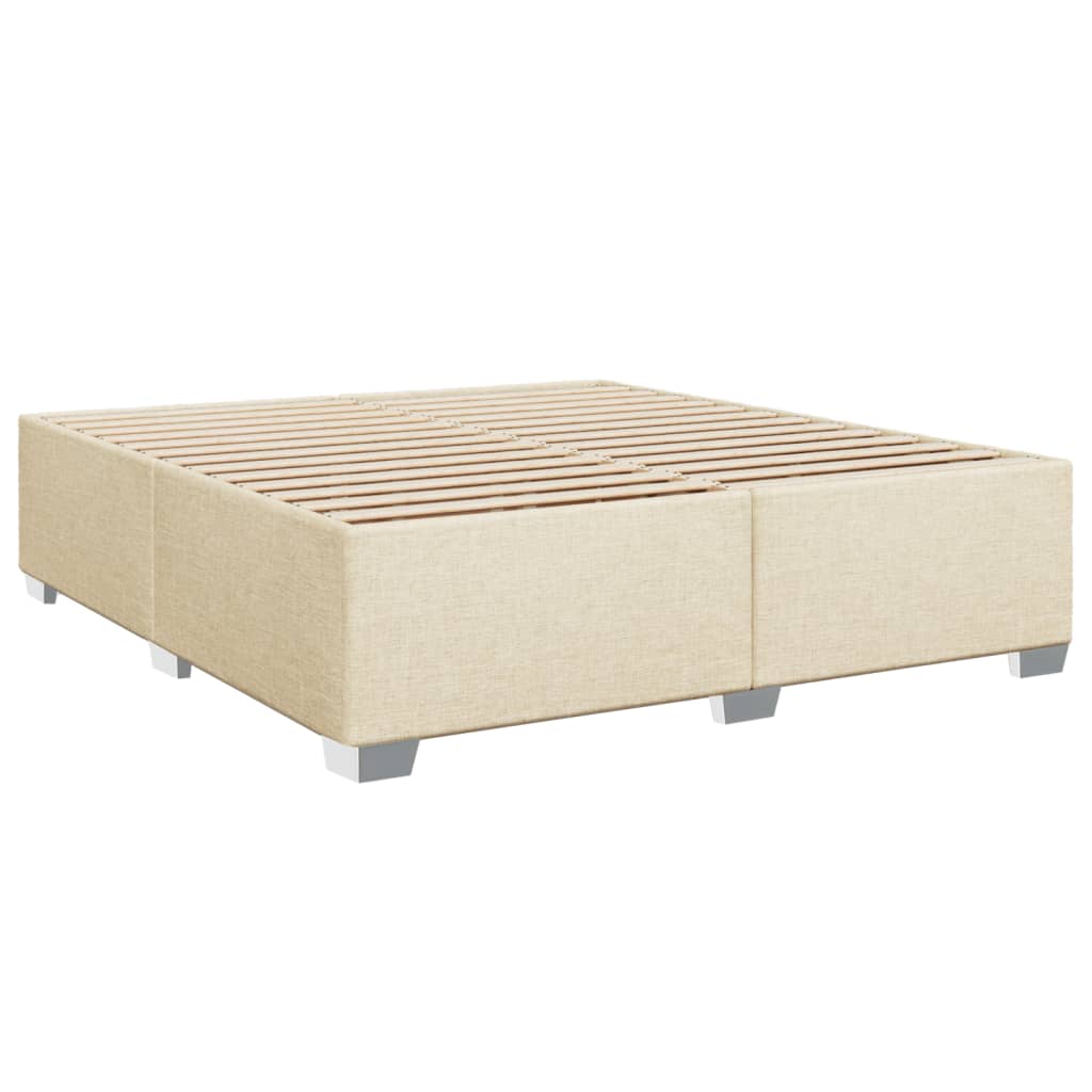 Boxspring met matras stof crèmekleurig 200x200 cm is nu te koop bij PeponiXL, paradijselijk wonen!