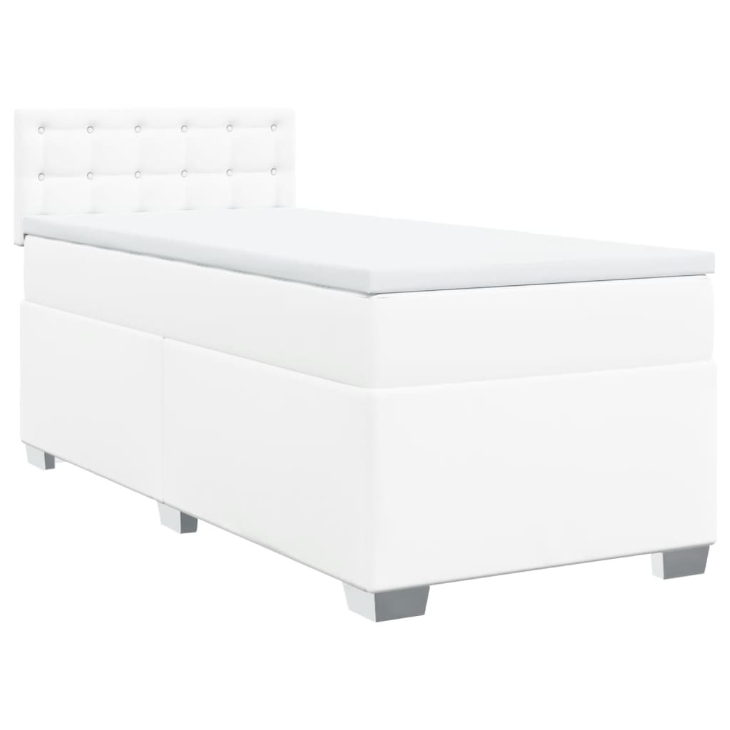Boxspring met matras kunstleer wit 80x200 cm is nu te koop bij PeponiXL, paradijselijk wonen!
