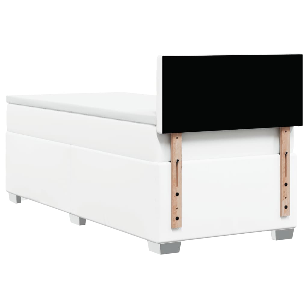 Boxspring met matras kunstleer wit 80x200 cm is nu te koop bij PeponiXL, paradijselijk wonen!