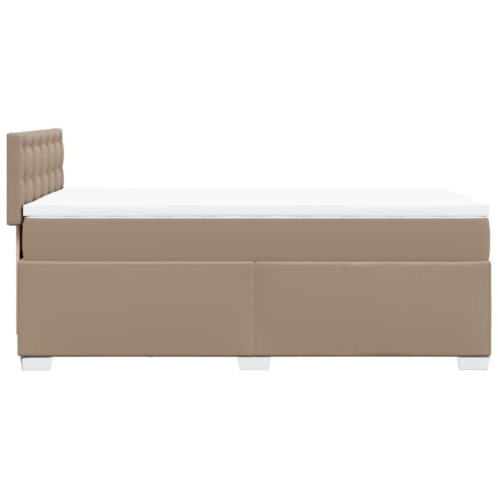 Boxspring met matras kunstleer cappuccinokleurig 80x200 cm is nu te koop bij PeponiXL, paradijselijk wonen!