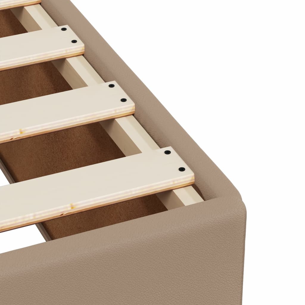 Boxspring met matras kunstleer cappuccinokleurig 80x200 cm is nu te koop bij PeponiXL, paradijselijk wonen!