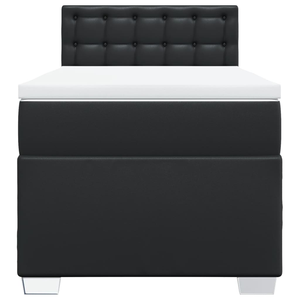 Boxspring met matras kunstleer zwart 90x190 cm is nu te koop bij PeponiXL, paradijselijk wonen!