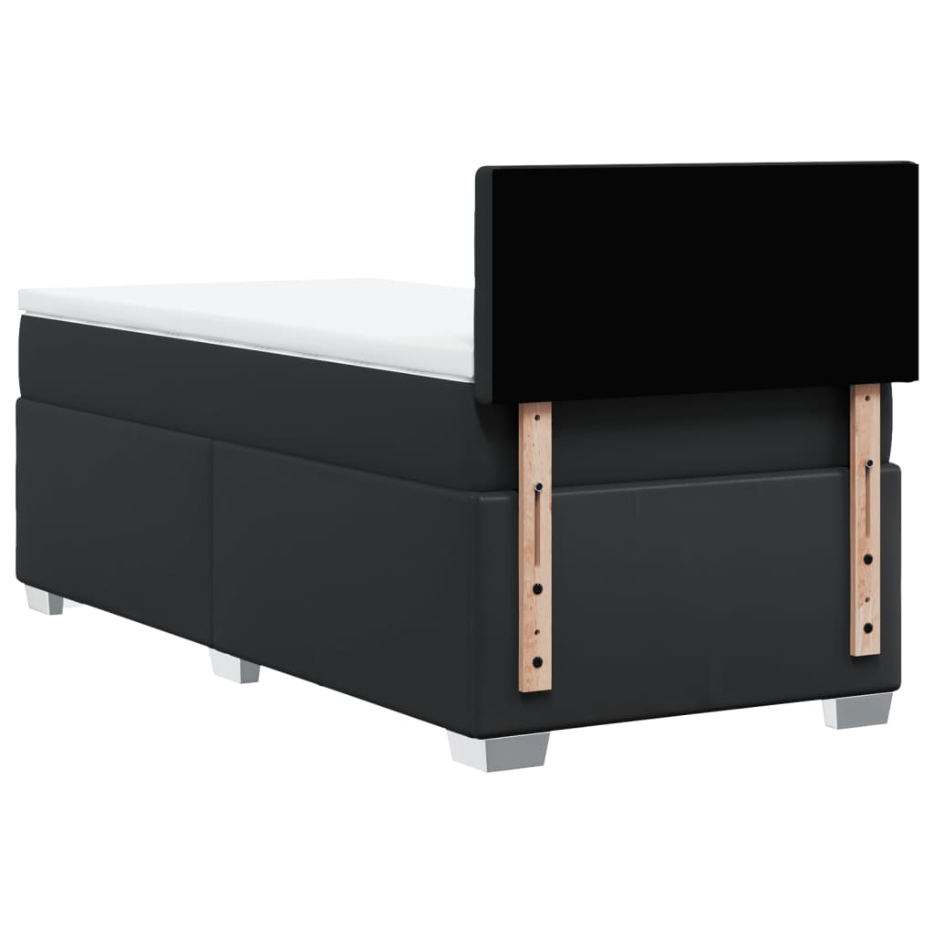Boxspring met matras kunstleer zwart 90x190 cm is nu te koop bij PeponiXL, paradijselijk wonen!