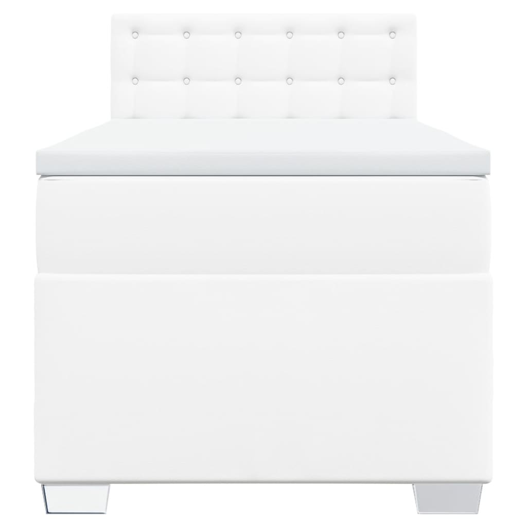 Boxspring met matras kunstleer wit 90x190 cm is nu te koop bij PeponiXL, paradijselijk wonen!