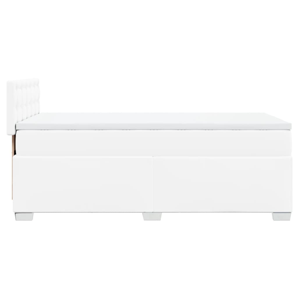 Boxspring met matras kunstleer wit 90x190 cm is nu te koop bij PeponiXL, paradijselijk wonen!