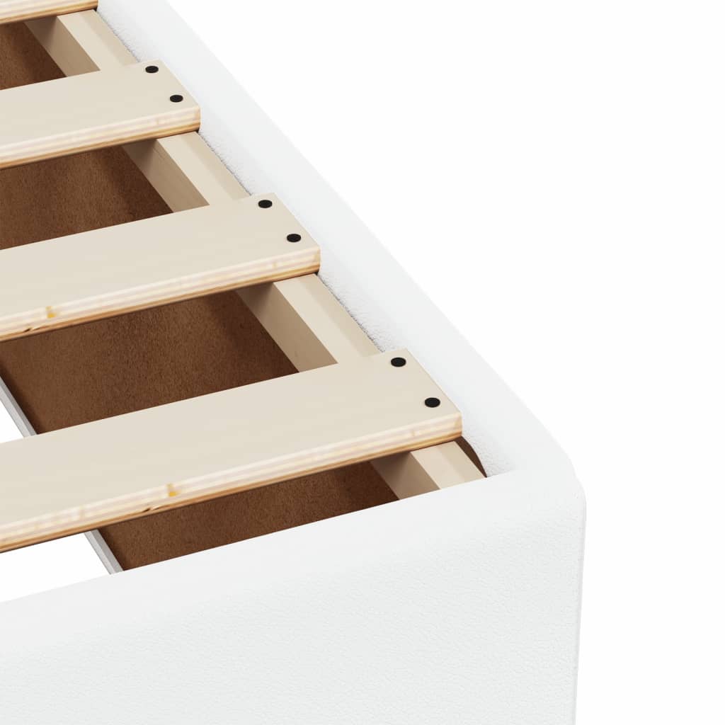 Boxspring met matras kunstleer wit 90x190 cm is nu te koop bij PeponiXL, paradijselijk wonen!