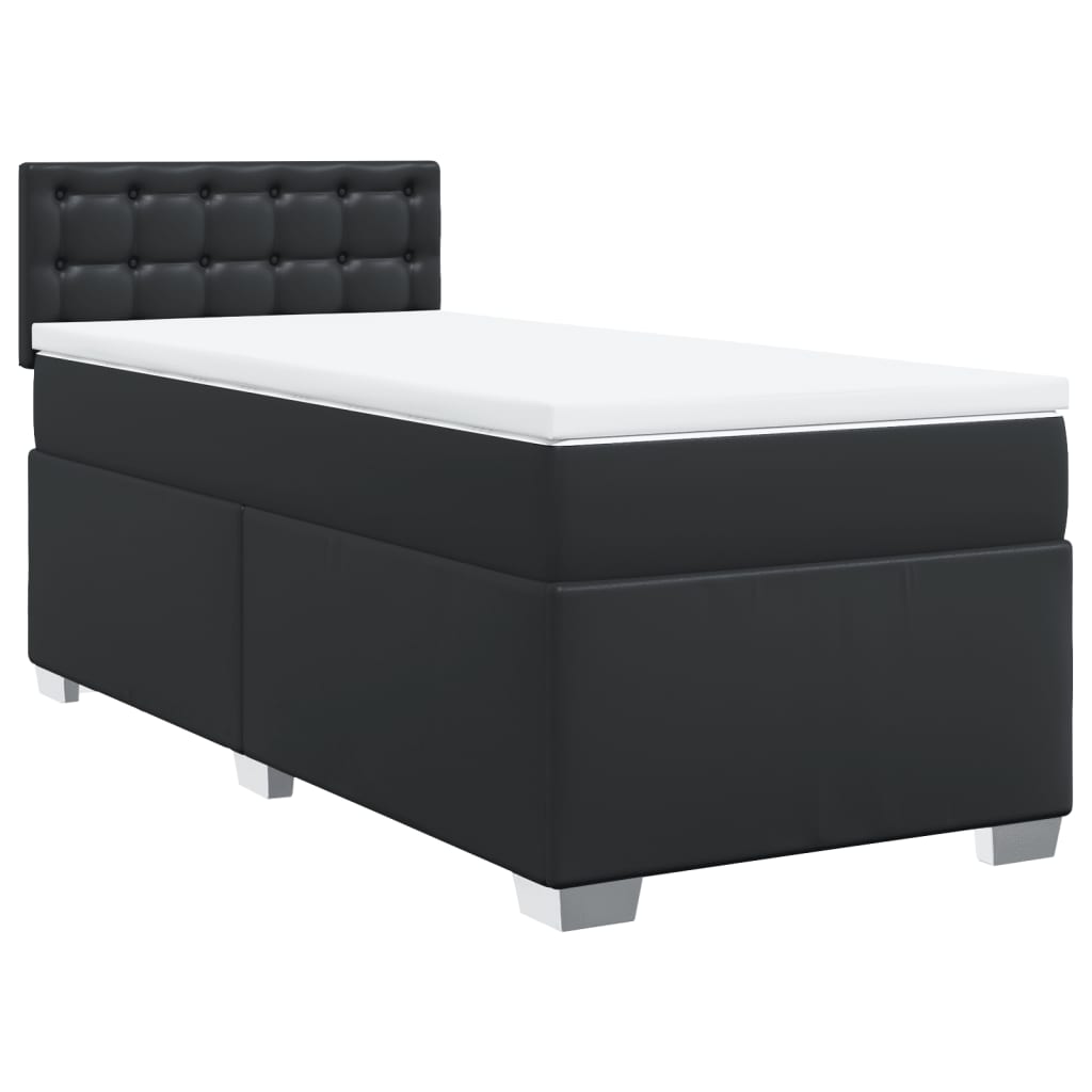 Boxspring met matras kunstleer zwart 90x200 cm is nu te koop bij PeponiXL, paradijselijk wonen!