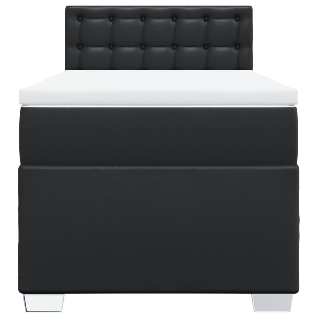 Boxspring met matras kunstleer zwart 90x200 cm is nu te koop bij PeponiXL, paradijselijk wonen!