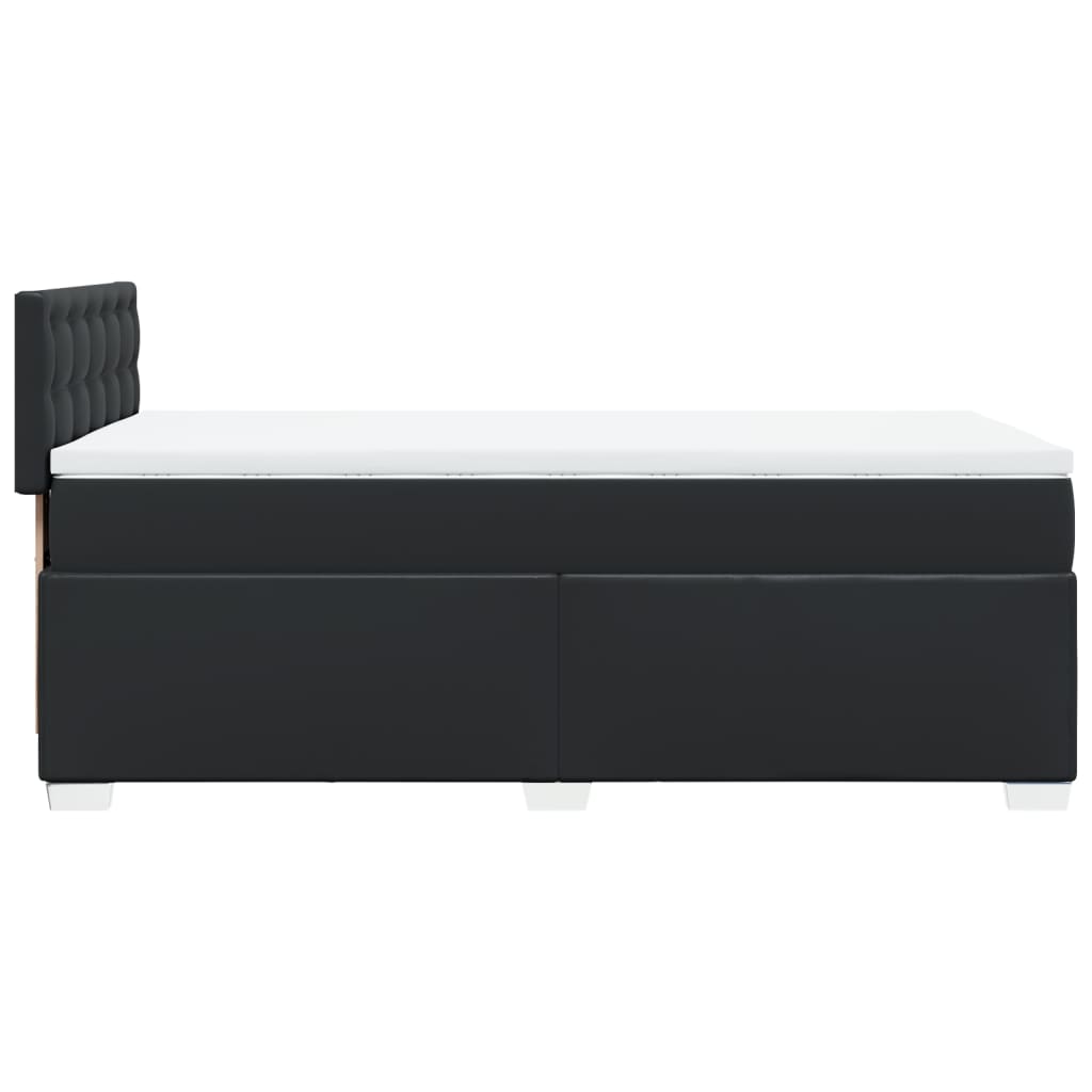 Boxspring met matras kunstleer zwart 90x200 cm is nu te koop bij PeponiXL, paradijselijk wonen!