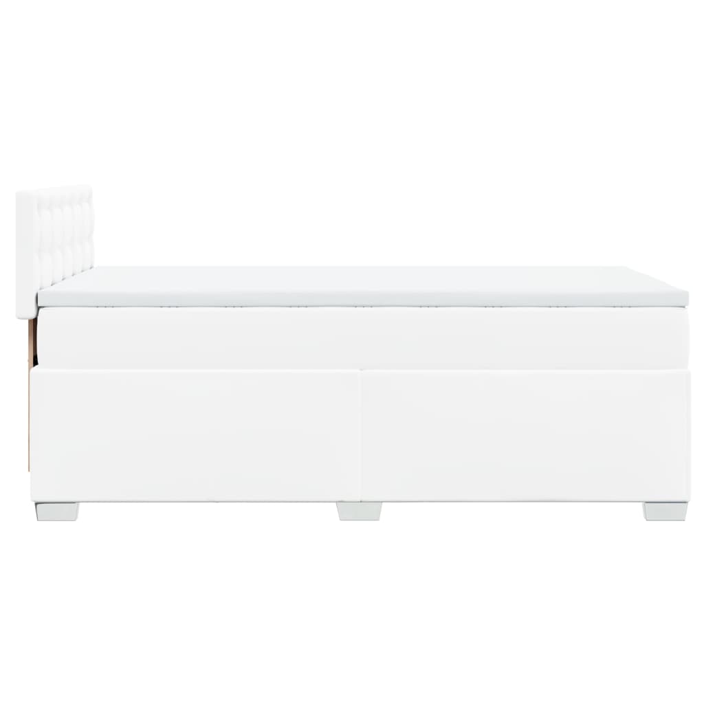 Boxspring met matras kunstleer wit 90x200 cm is nu te koop bij PeponiXL, paradijselijk wonen!