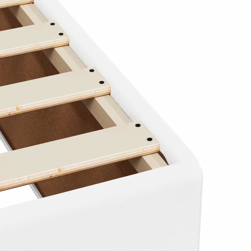 Boxspring met matras kunstleer wit 90x200 cm is nu te koop bij PeponiXL, paradijselijk wonen!