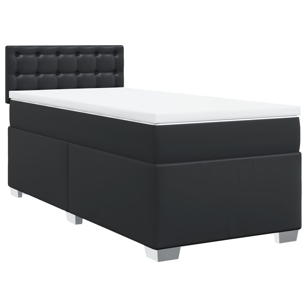 Boxspring met matras kunstleer zwart 100x200 cm is nu te koop bij PeponiXL, paradijselijk wonen!