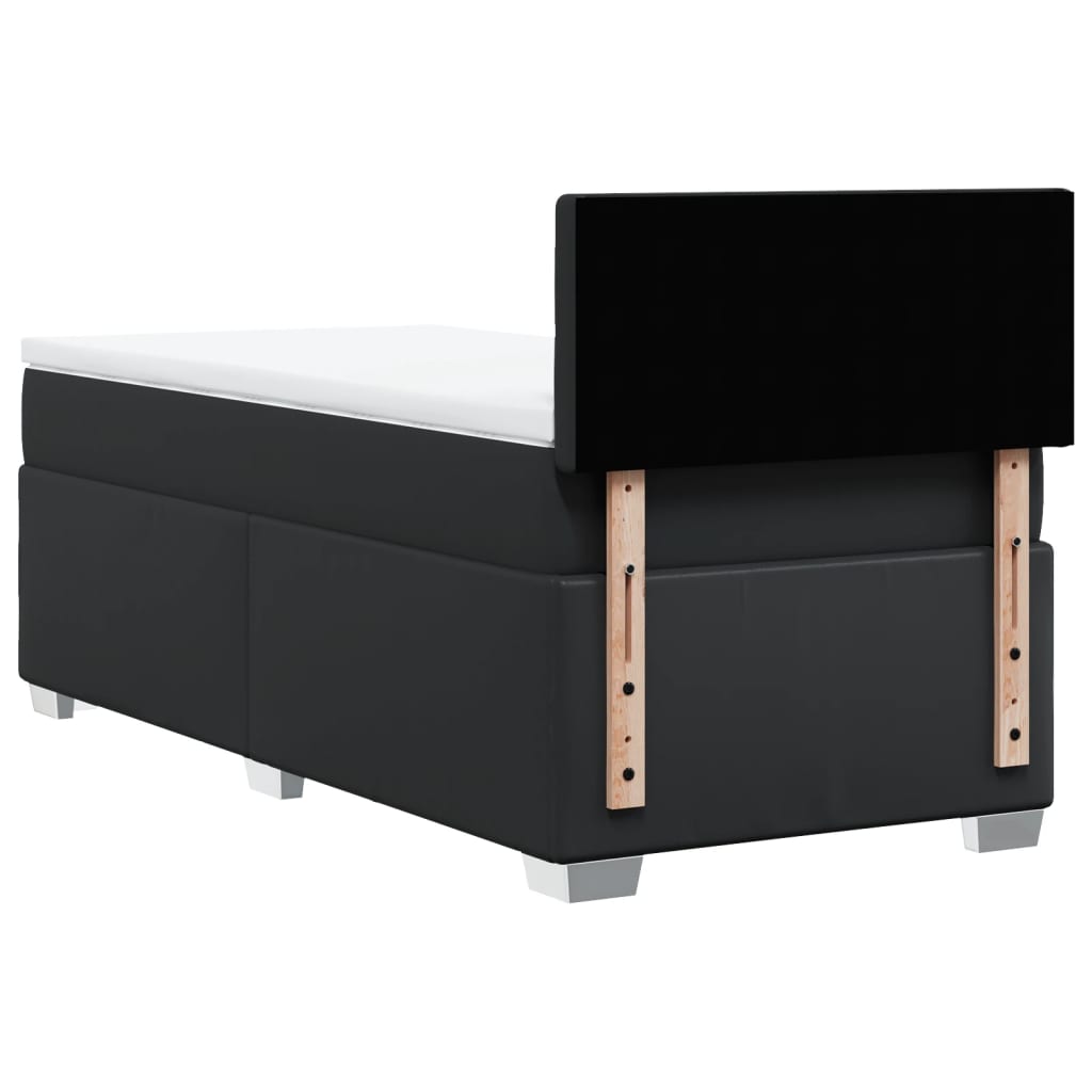 Boxspring met matras kunstleer zwart 100x200 cm is nu te koop bij PeponiXL, paradijselijk wonen!