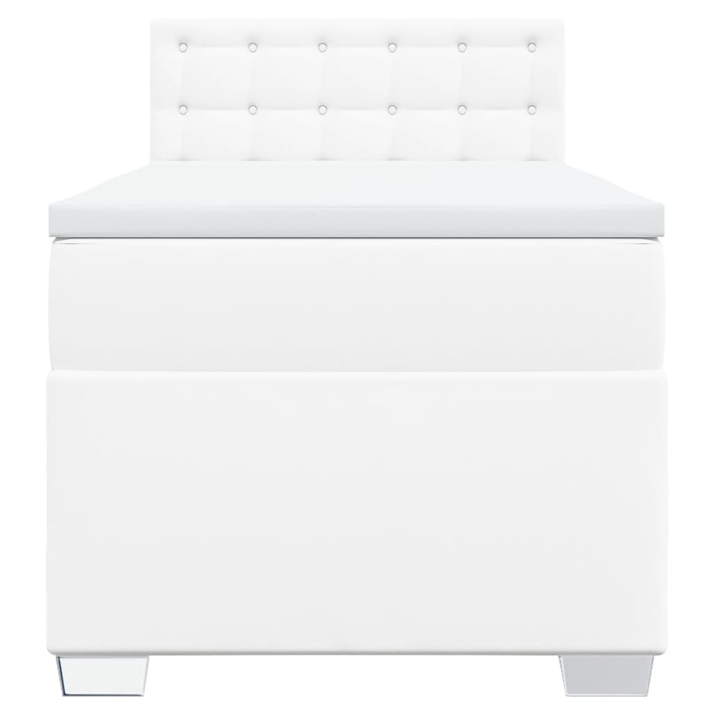Boxspring met matras kunstleer wit 100x200 cm is nu te koop bij PeponiXL, paradijselijk wonen!