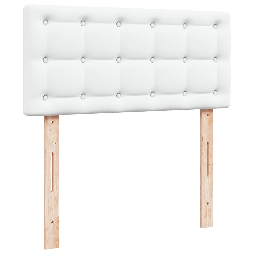 Boxspring met matras kunstleer wit 100x200 cm is nu te koop bij PeponiXL, paradijselijk wonen!