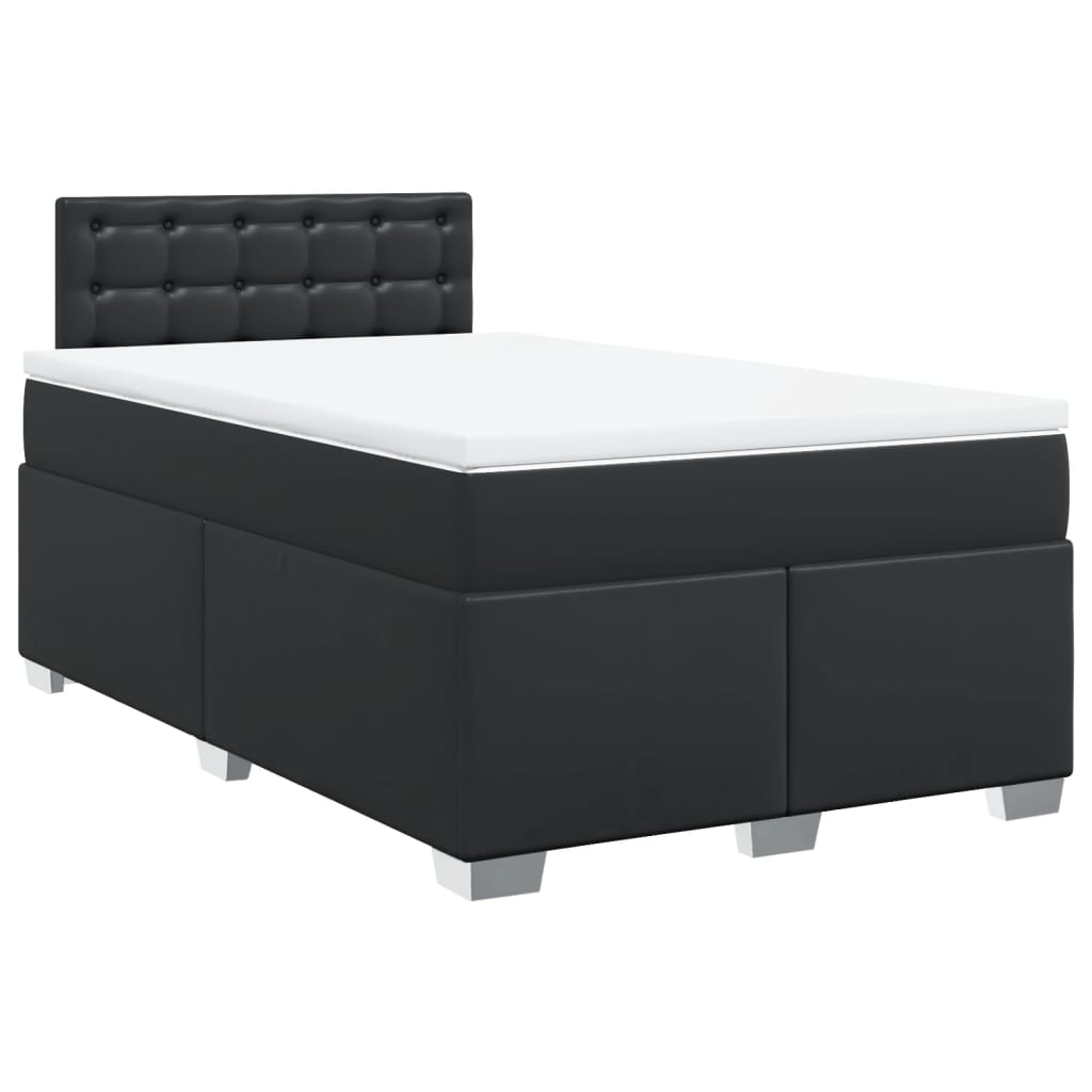Boxspring met matras kunstleer zwart 120x190 cm is nu te koop bij PeponiXL, paradijselijk wonen!