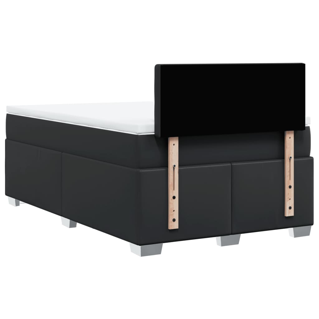 Boxspring met matras kunstleer zwart 120x190 cm is nu te koop bij PeponiXL, paradijselijk wonen!