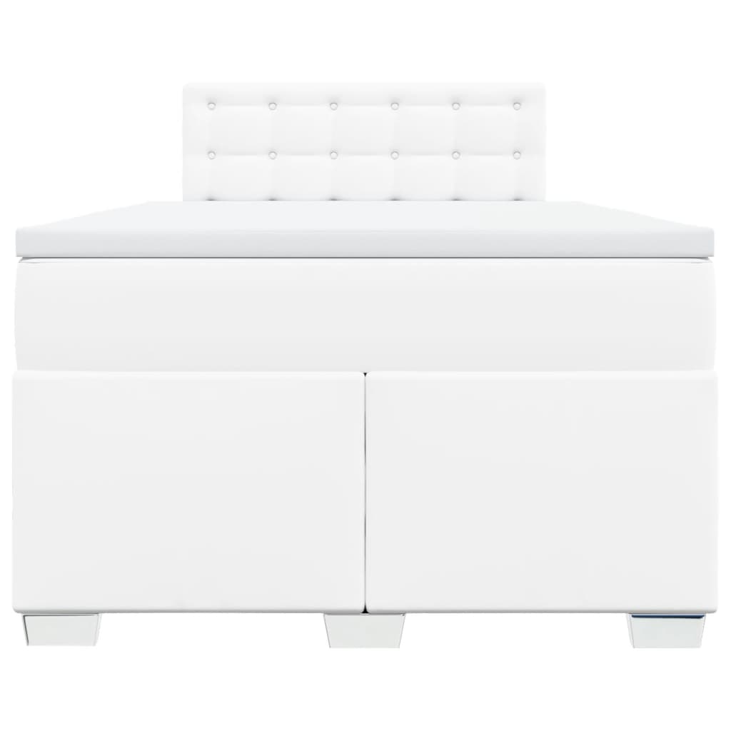 Boxspring met matras kunstleer wit 120x190 cm is nu te koop bij PeponiXL, paradijselijk wonen!