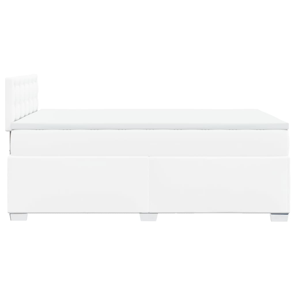Boxspring met matras kunstleer wit 120x190 cm is nu te koop bij PeponiXL, paradijselijk wonen!