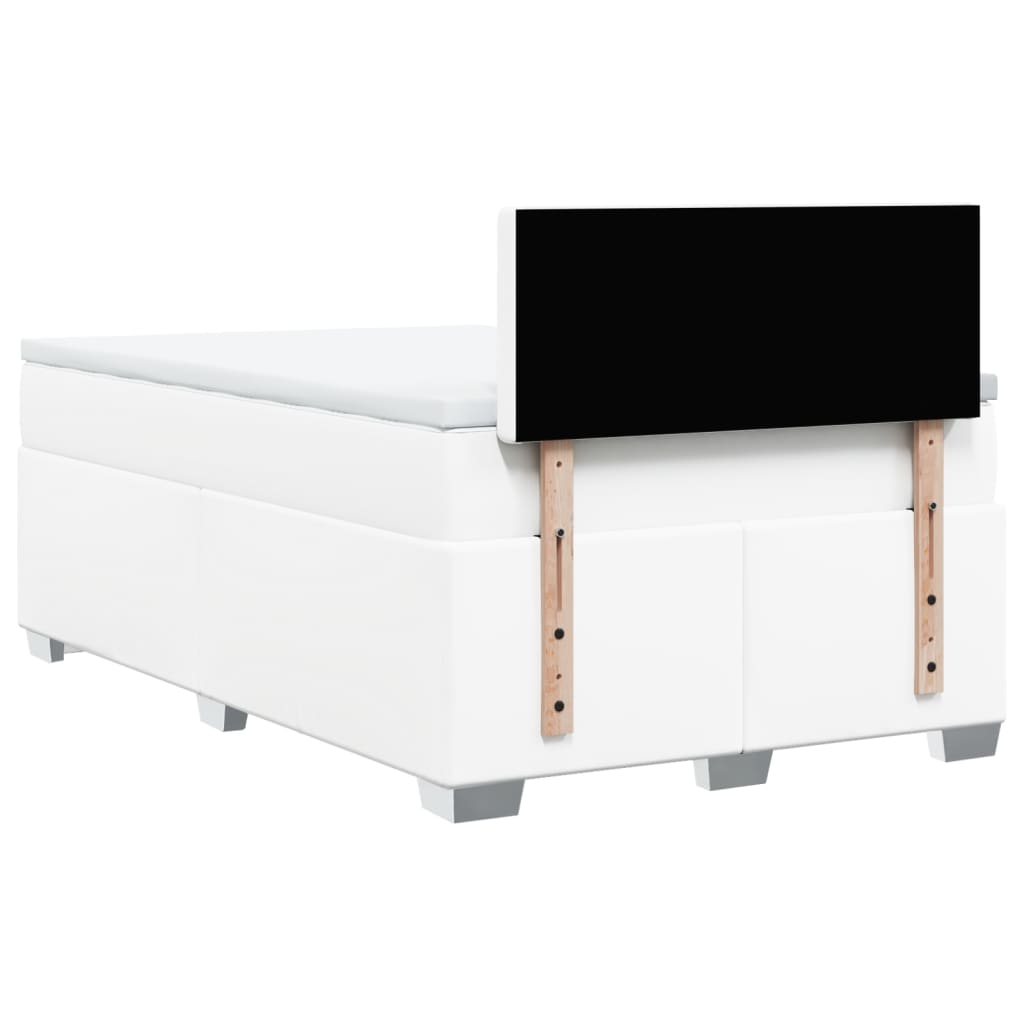 Boxspring met matras kunstleer wit 120x190 cm is nu te koop bij PeponiXL, paradijselijk wonen!