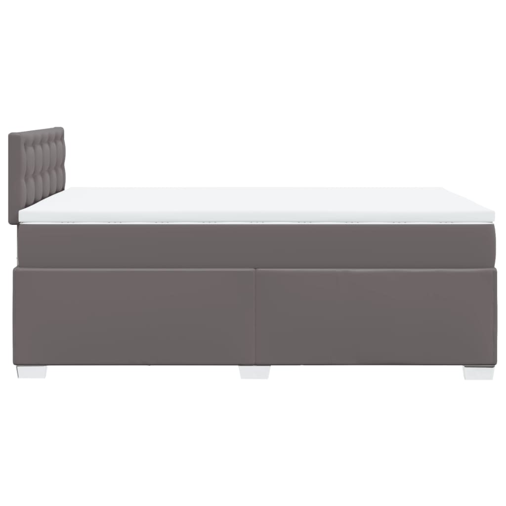 Boxspring met matras kunstleer grijs 120x190 cm is nu te koop bij PeponiXL, paradijselijk wonen!