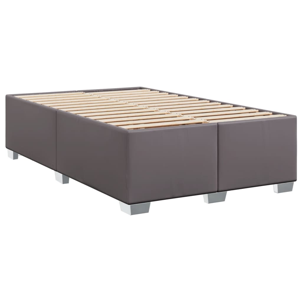 Boxspring met matras kunstleer grijs 120x190 cm is nu te koop bij PeponiXL, paradijselijk wonen!
