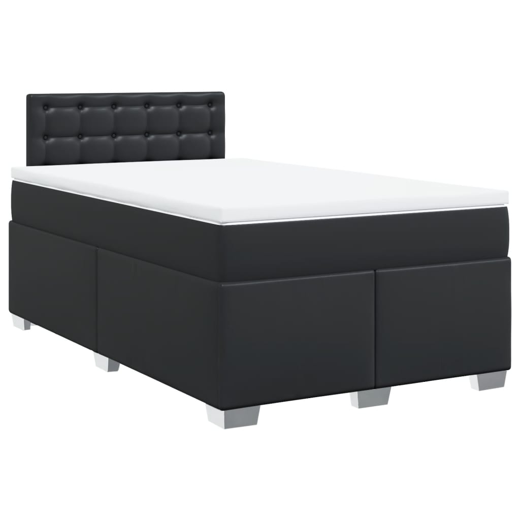 Boxspring met matras kunstleer zwart 120x200 cm is nu te koop bij PeponiXL, paradijselijk wonen!
