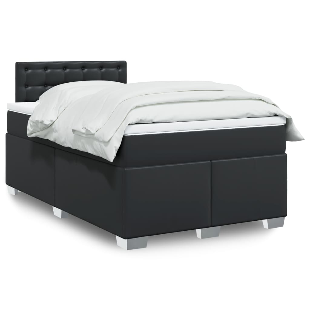 Boxspring met matras kunstleer zwart 120x200 cm is nu te koop bij PeponiXL, paradijselijk wonen!